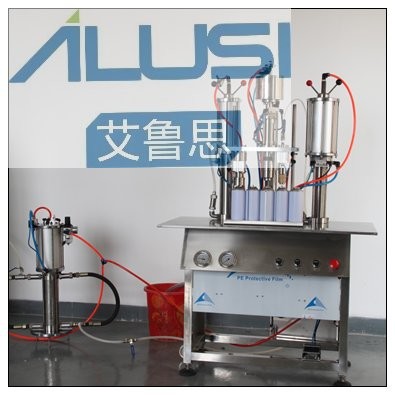 Aerosol Spray Filling Machine, Manual Push Aerosol Filling Machine Semi-Automatic 3 in 1 0.9 M3/Min 0.65-1.0MPa 20-500ml