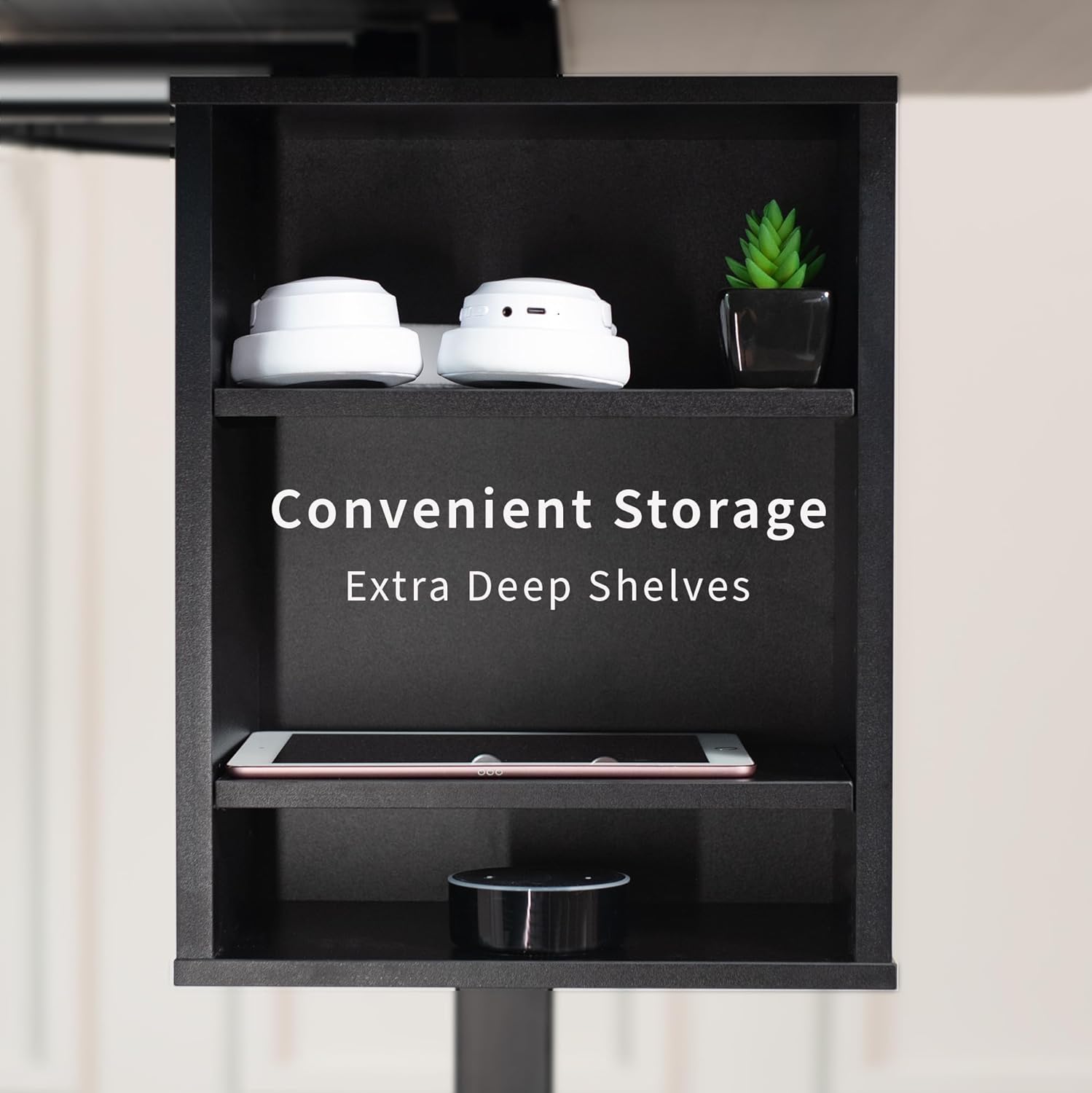 Iron Clamp-on Under Desk Shelving Unit for Organizing Office Supplies and Accessories