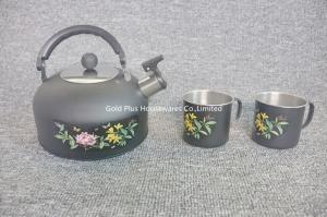 China Portable Volume 0.11cbm Stainless Steel Whistling Tea Kettles With Oem Logo on sale