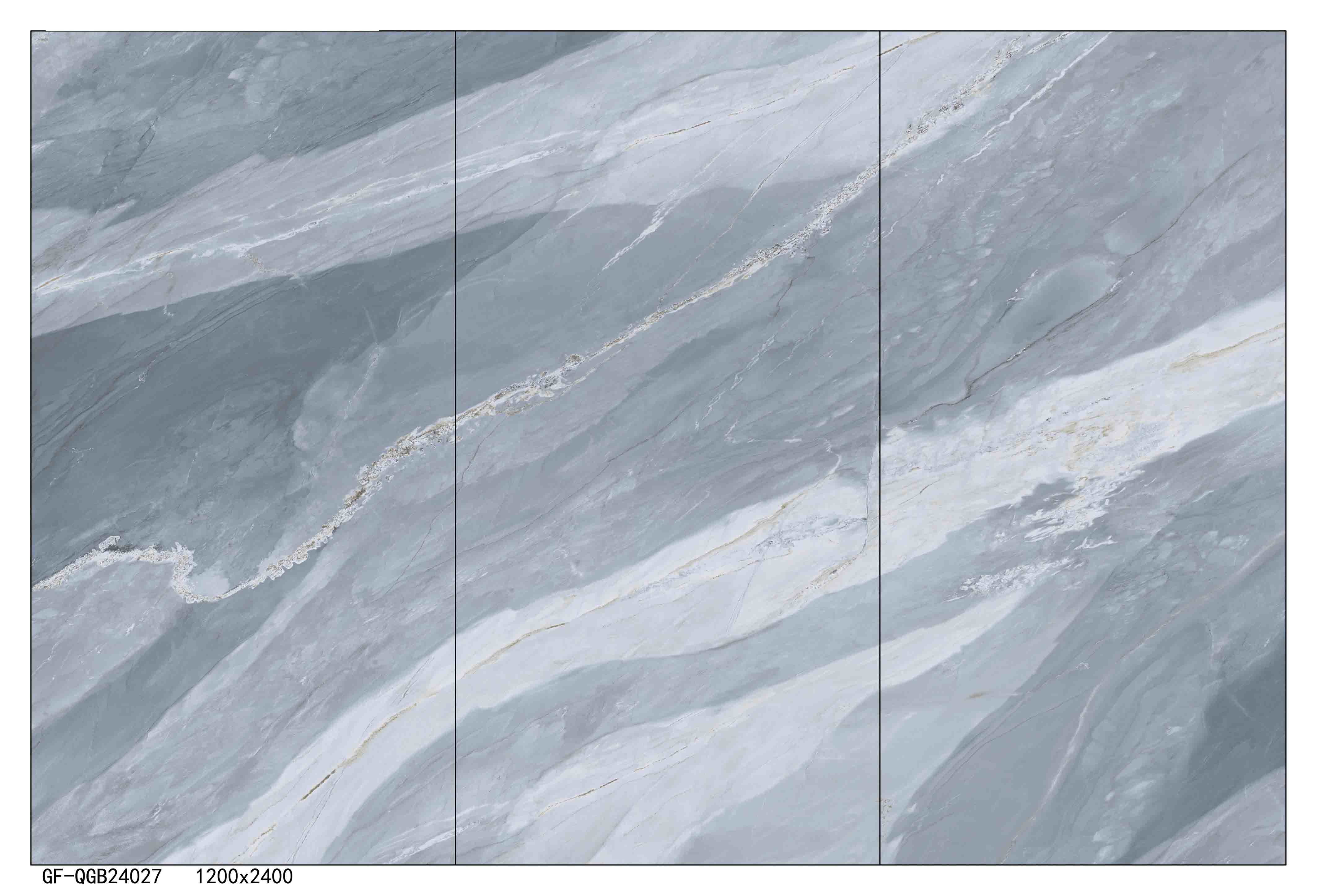 1200x2400 Full Polished Glazed Big Board Large Format Extra Thin Marble Porcelain Floor Tiles