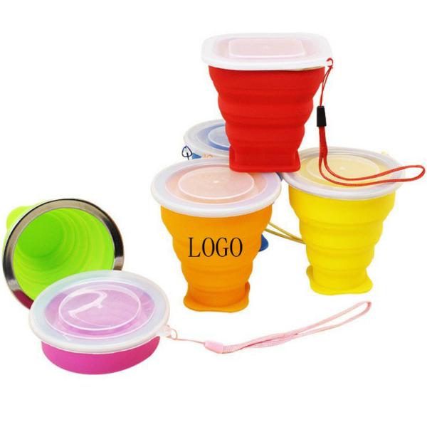 Stainless steel circle silicone folding expansion cup outdoor portable mouth 9*8