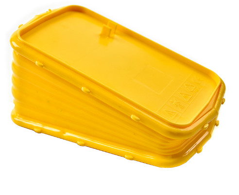 Yellow leather bee hive bellows box equipment - detailed view