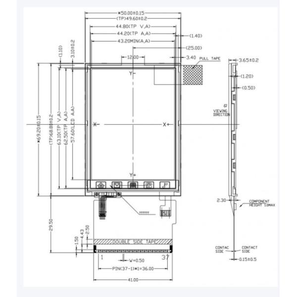 12 O' clock TFT LCD Resistive Touchscreen 2.8 Inch ili9341 Display