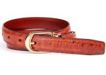 1” Wide Womens Genuine Leather Belt / Embossed Ostrich Grain Dress Belt