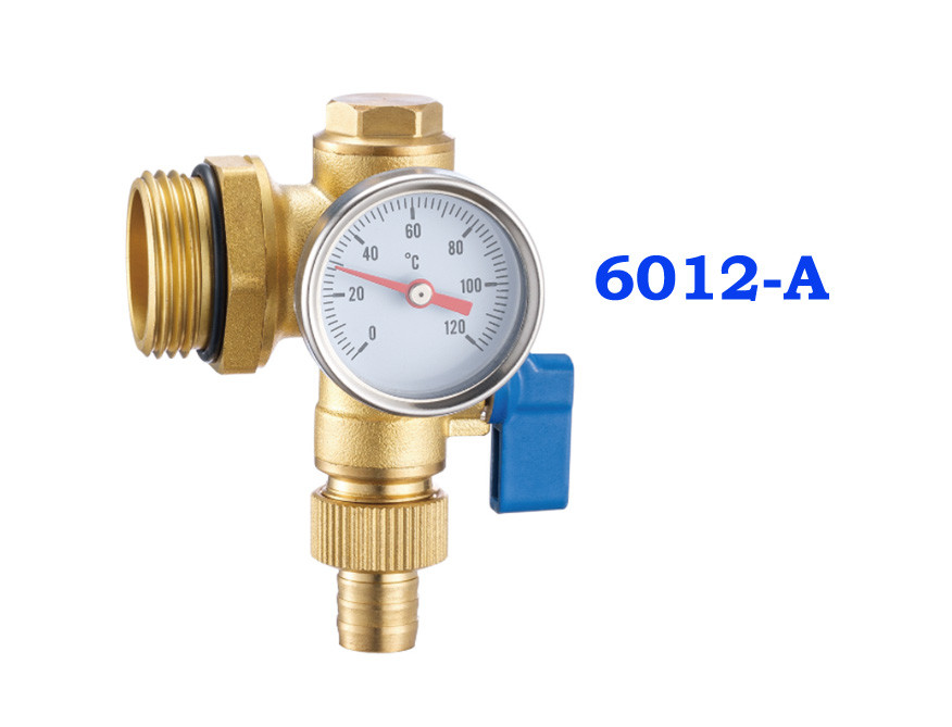 Brass Manifold Parts Integrated Air Vent Valve G1/2" Nut Threaded Flushing Drain Valves