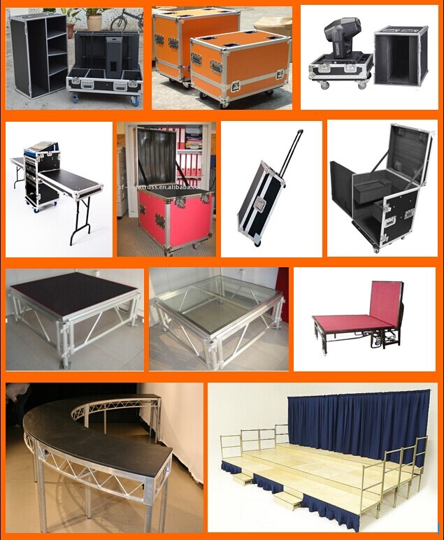 Indoor Stage Lighting Truss , 4 Sides Brace Tube 290 * 290mm Black Aluminum Spigot Truss