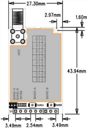 3.3G UAV Video Receiver 3170M-3470M 16CH Video Link Analog VRX FPV Racing Drone Receiver Module