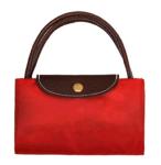 Fashion Foldable Ladies Tote Bags Red Polyester Handbags Promotional