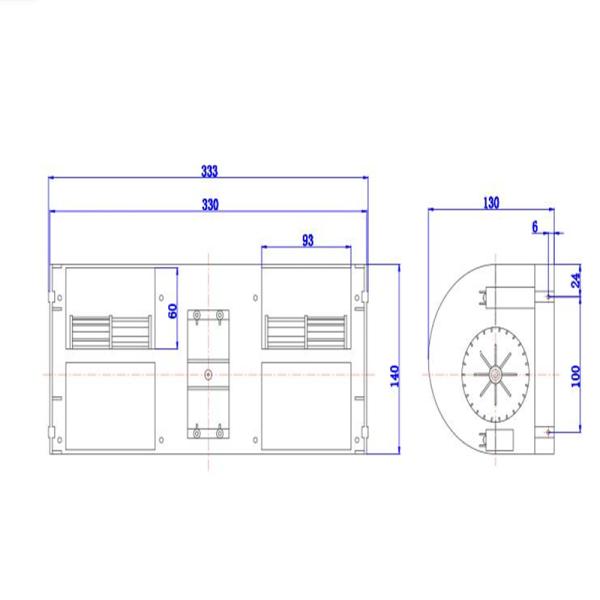Air Conditioner Blower AC Bus Single Speed 3500 Rpm 750M3/H Air Flow 6000 Hours Life Time