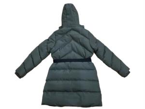 Wholesale Green Black Hooded Longline Puffer Jacket from china suppliers