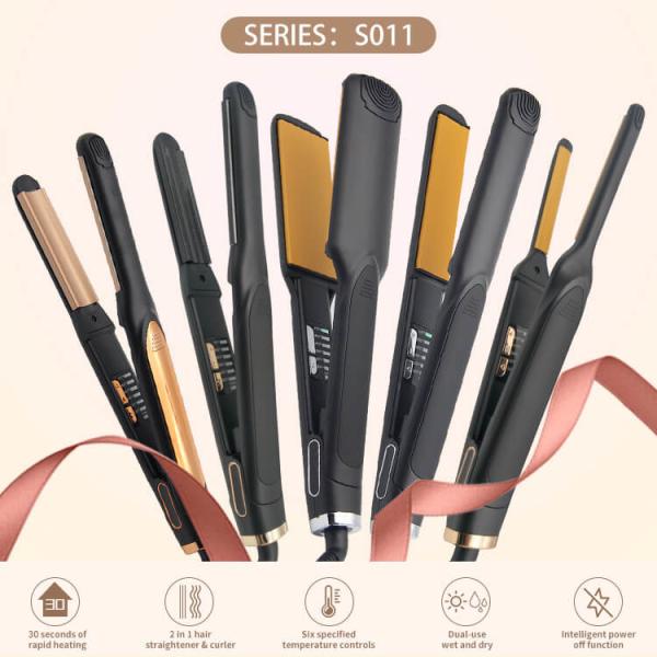 Black 10MM ROHS Hair Salon Pro Ceramic Iron Hair Straightener Fast Heating Flat