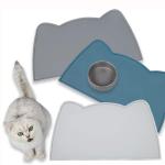 Silicone Pet Food Mat For Floor Waterproof Non Slip Pet Feeding Mat Raised Edge