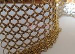 Brass Color Metal Ring Mesh Curtain For Interior Decoration