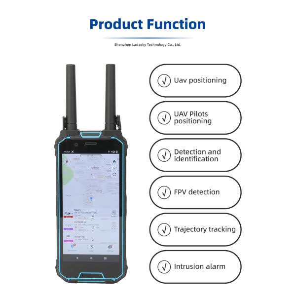 100MHz-6GHz Multi Function Portable Drone Detector with Passive Detection FPV Detected and Wireless Networking Intercom for Critical Infrastructure