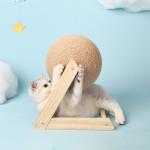 Wooden Cat Scratching Ball Toy Sisal Rope Ball Board Crushing Foot Toy for Cats