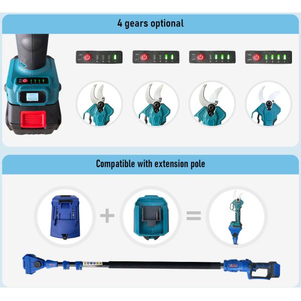 Professional Lithium Folding Telescopic Pruning Shears Electric Scissors for DIY Industrial Tree Pruning