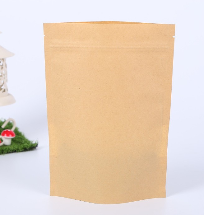 Retail Zipper Kraft Paper Bags Tea/Food Packaging Stand Up Paper k Bag