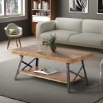Metal Legs 43inch Livingroom End Table Rustic Wood Coffee Table 34lb