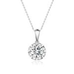Round Shape Design 18k Gold Lab-Grown Diamond Pendant White Diamond Jewelry For