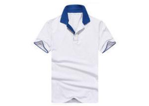 Wholesale Mens Business Polo Shirts Anti - Shrink Plain Color With 3 Plastic Buttons from china suppliers