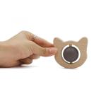 Non Toxic Beech Wooden Silicone Teething Rattle Eco Friendly