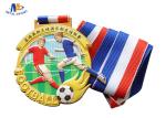 Imitation Gold Plating 65×4MM Football Stock Medals