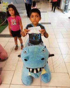 Wholesale Hansel shopping mall kids and adult battery operated motorized plush riding animals from china suppliers
