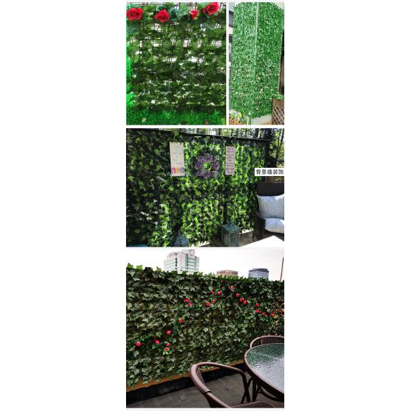 Artificial Hedge Fence With Artificial Ivy Leaves For Outdoor Garden Decoration