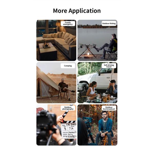 1200W Portable Generator Power Bank 110V-220V Wireless Charger Camping