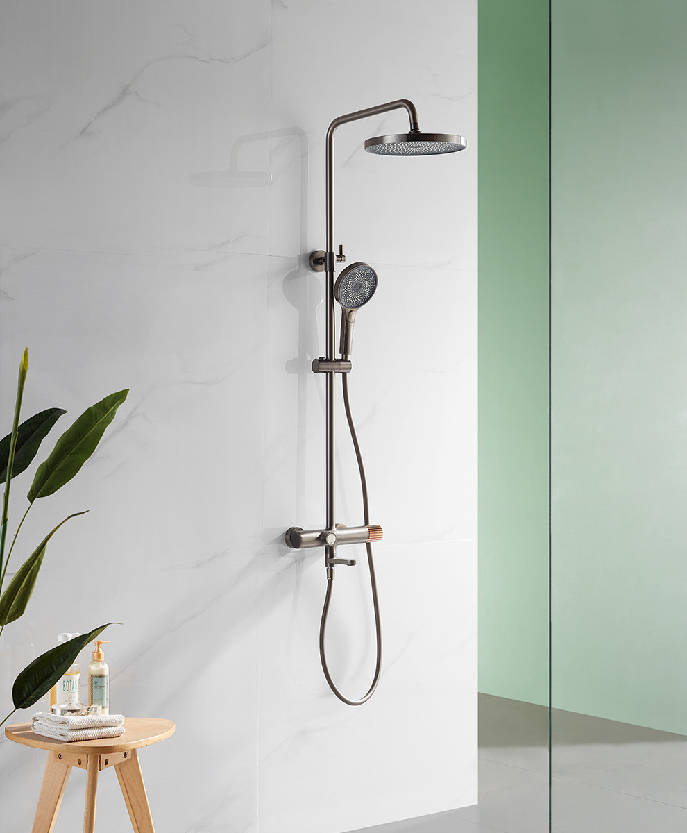 AMG13S851GG Hand Shower Mixer Set Wall Bath With Slide Bar