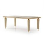 Marble Rectangle White Solid Wood Frame Dining Table Luxury Home Furniture