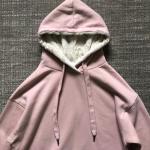 Pink Grey Ladies Cashmere Sweater 100% Polyester Cashmere Hoodie Womens