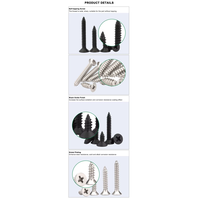 ST2.2 Standard Thread 304 Stainless Steel Countersunk Head Cross