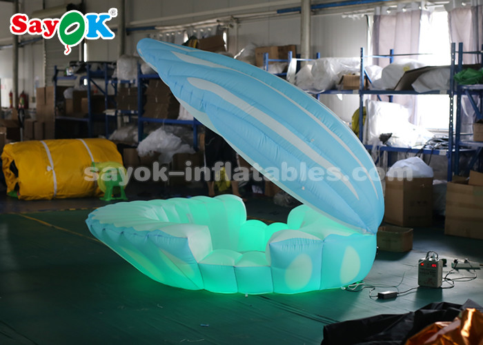 Giant 4mH Colorful Lighting Inflatable Led Shell For Wedding Decoration