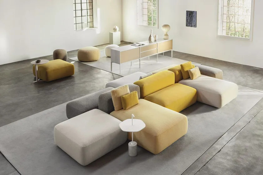 Customized Modular Plus Fabric Sofa With Removable Cover For Hotel Lounge