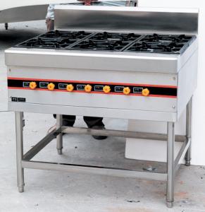 China Stainless Steel Floor Burner Cooking Range BGRL-1280 For Commercial Kitchen on sale