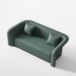 HD Sponge Hotel Lobby Furniture Luxury Sofa Sets With Green Leather