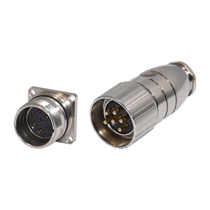 M23 Power Connector Male 7 Pin Panel Mount Circular Metal Connectors PA66