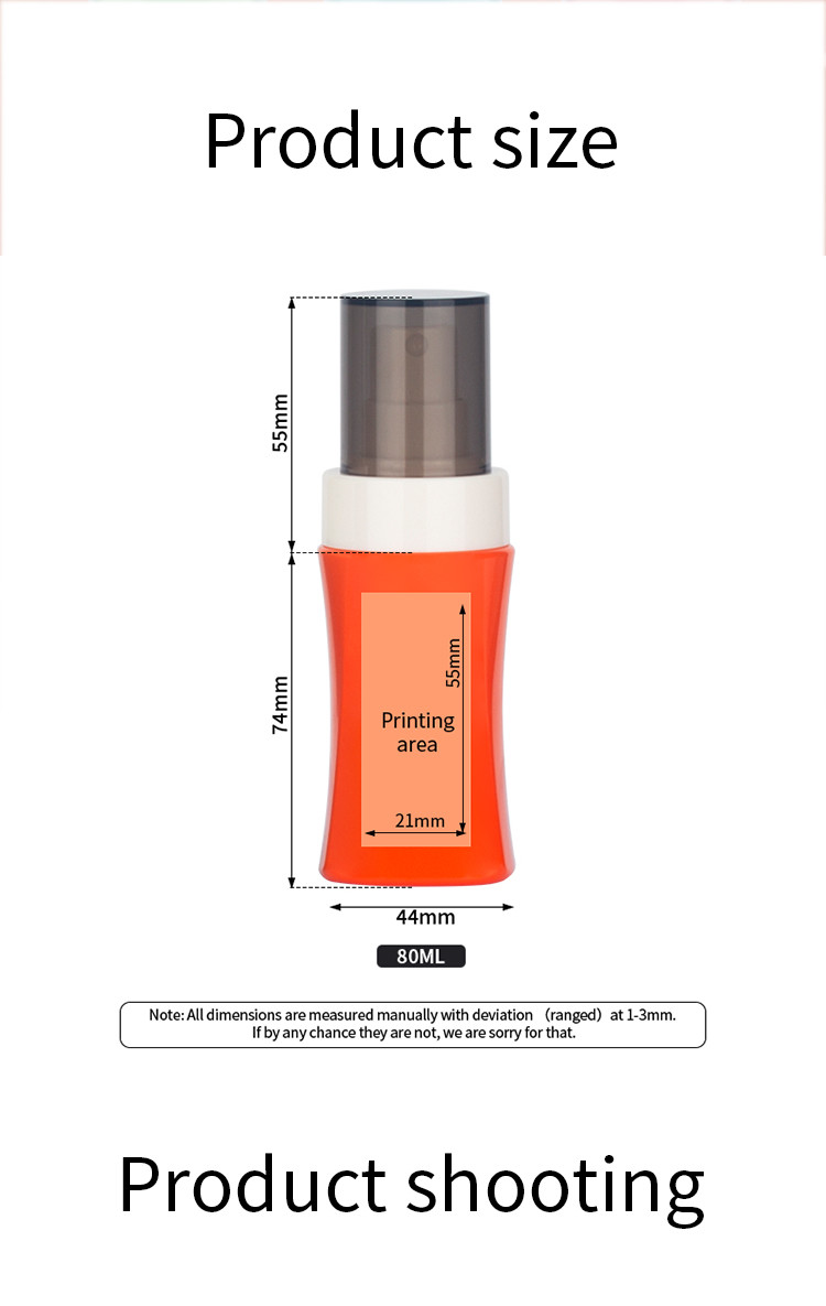 Retractable 80ml Empty Plastic Pet Spray Bottle With Fine Mist Sprayer