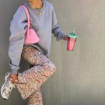 Polyester Fiber Temperament Ladies Casual Pants High Waisted Flare Pants