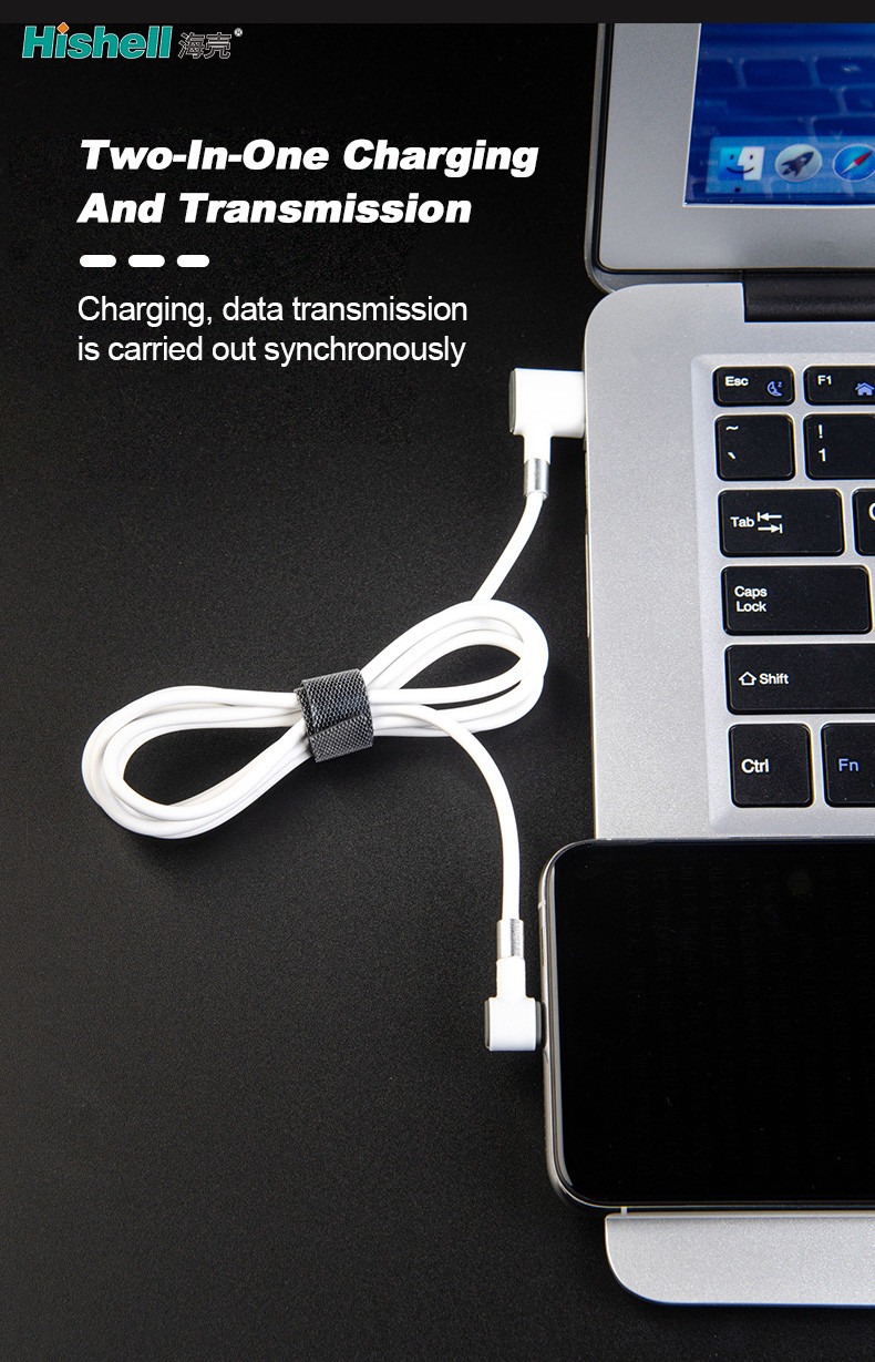 Portable USB Elbow Data Cable Practical L Shaped Anti Abrasion