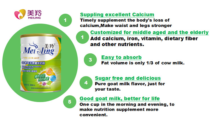 Old Ages 800g Nonfat Goat Milk Powder Cream White Good Health