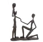 Natrual Metal Bronze Lover Cast Iron Angel Statue Life Size / Cast Iron Garden