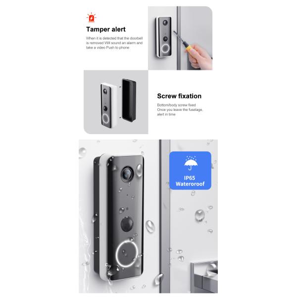 1080p Wifi Doorbell Camera Two Way Intercom With Chime