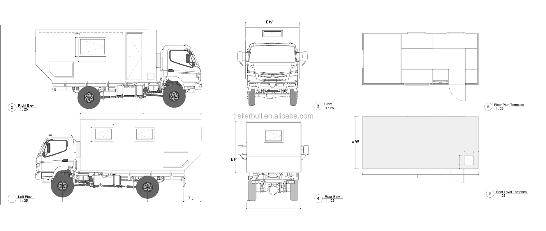 83.5mm Plywood Embedded FRP Sandwich Panel RV Truck Camper Box for Motorhome and More