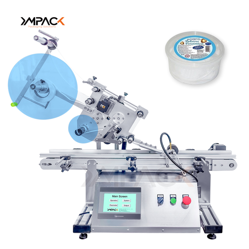 Bentchtop Industrial Automatic Labelling Machine Applicator For Flat Surfaces Resealable Bag