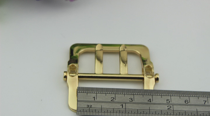 Most popular new arrival zinc alloy handbag accessories gold 45 mm double pin belt buckle