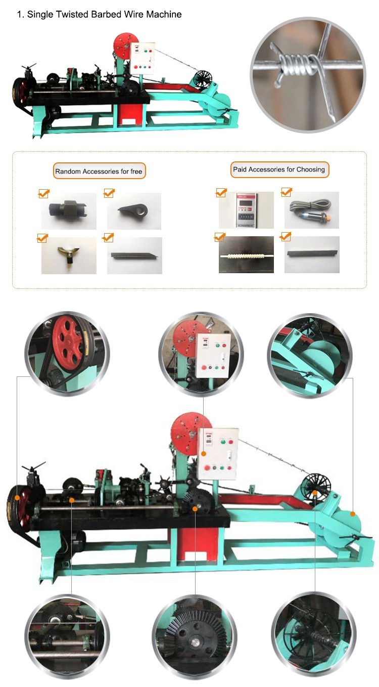 450m/H Safety Barbed Iron Wire Fence Machine Single Twisted Easy To Set Up