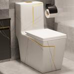 Siphon Flushing Floor Mounted Black White Toilet S Trap Hotel Design