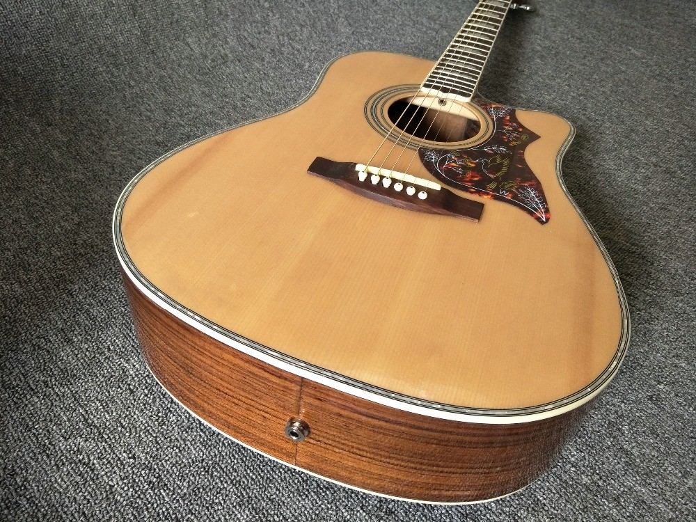 Factory customization Solid Spruce Top Mt D45c Cutaway Electric Acoustic Guitar